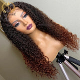 Ombre Brown Color Remy Human Hair Lace Front Wigs