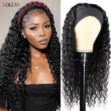 Density Headband Wigs Human Hair Deep Wave Wigs Glueless