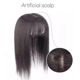 Natural Straight Hair Clip In Wigs  For Women Hairpiece With bangs