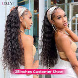 Density Headband Wigs Human Hair Deep Wave Wigs Glueless