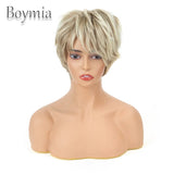 Short Wig Blonde Hair Synthetic Wigs Straight Cosplay Wig