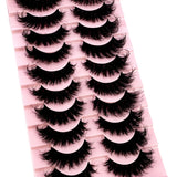 NEW 10Pairs Cat eye Eyelashes Soft Fluffy 3D Mink False Eyelashes