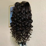 Long Deep Wave Curly Lace Front Wig For Women