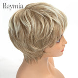 Short Wig Blonde Hair Synthetic Wigs Straight Cosplay Wig