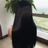 Long Black Futura Synthetic Hair Glueless Lace Front Wigs For Black Women