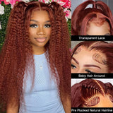 Reddish Brown Jerry Curly Lace Front Wig