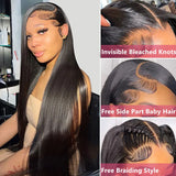 Lace Front Wig Brazilian Bone Straight Human Hair Wig