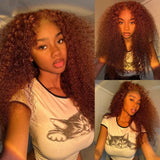 Reddish Brown Jerry Curly Lace Front Wig