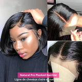 Short Bob Hair Wig Human Hair Brazilian Closure Straight Lace Front Wigs