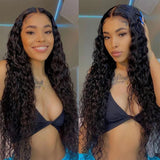 Deep Wave  Lace Front Wigs Chocolate Brown Kinky Curly Lace Frontal Wig