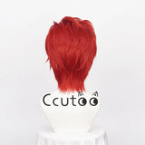 Red Short Fluffy Synthetic Cosplay Wigs Heat Resistance Hair Men's Party