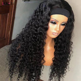 Density Headband Wigs Human Hair Deep Wave Wigs Glueless