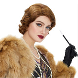 Synthetic Hair Fingerwave Flapper Halloween Costume Short Curly  Wig